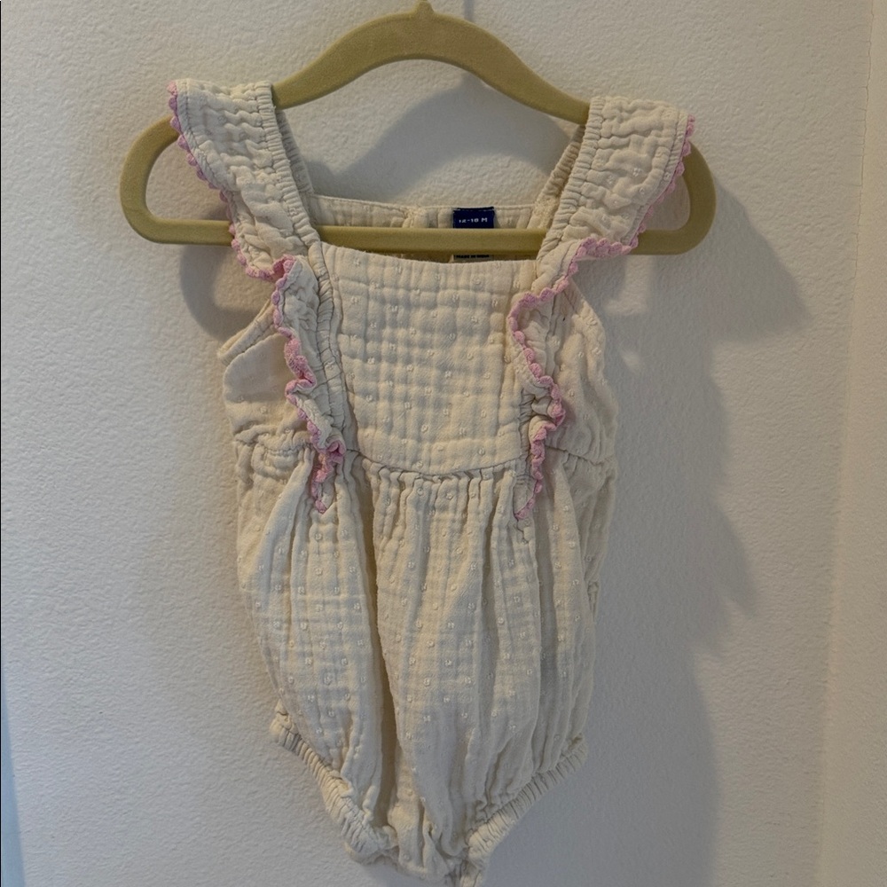 Old Navy Cream and Pink Kids Bodysuit